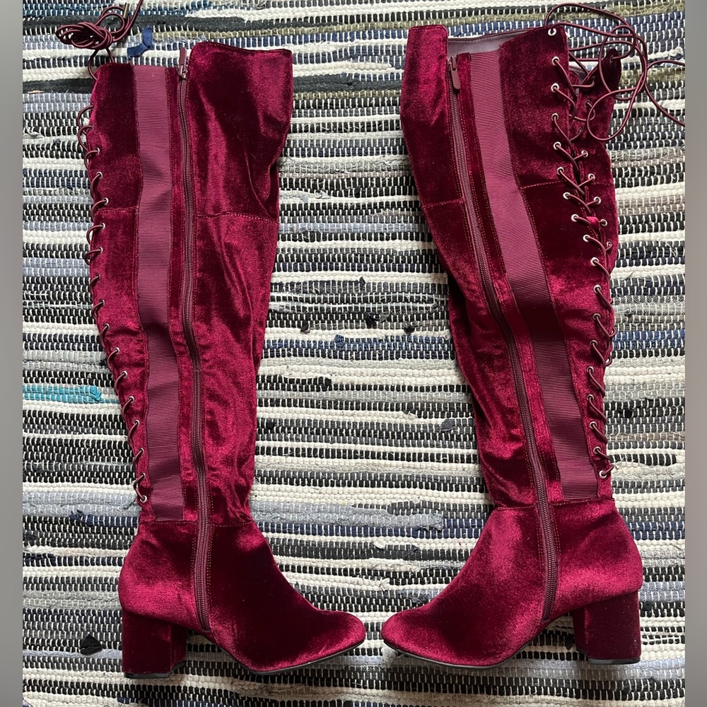 Torrid Wide calf lace up over the knee boots